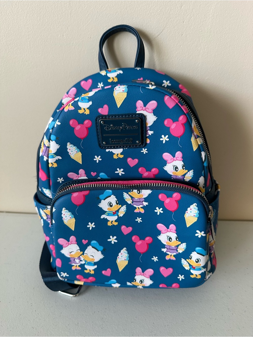 Disney Parks x Loungefly Navy Daisy & Donald Mini Backpack NWOT
